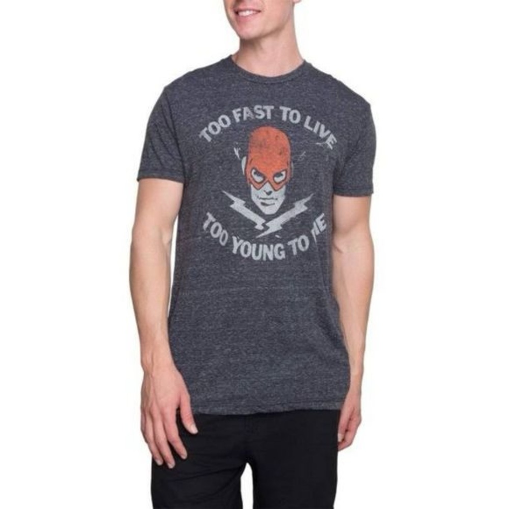 The Flash Ash Dark Gray Graphic Tee